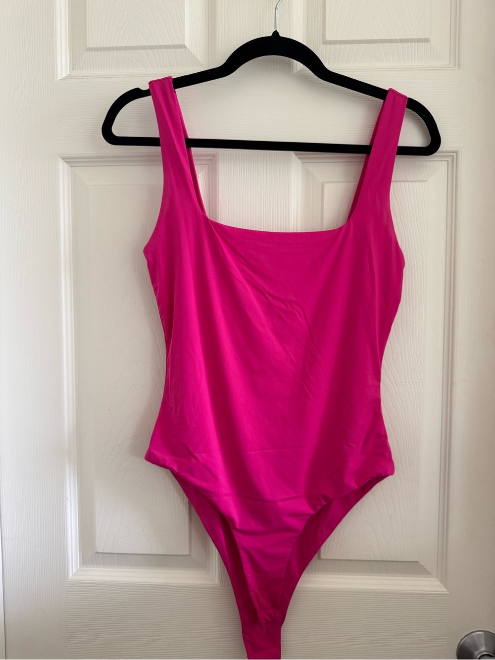 Women’s bodysuit in Bright Pink - Classic Scoop Neck